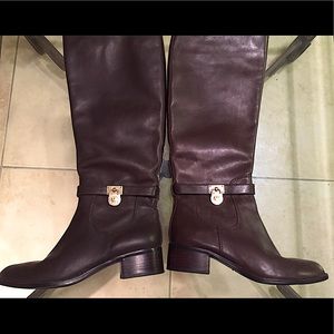 Michael Kors dark brown leather boots